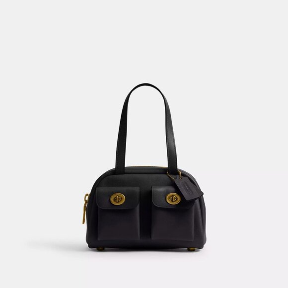 Coach Twin Turnlock Bag 20 in Black - Picture 1 of 5